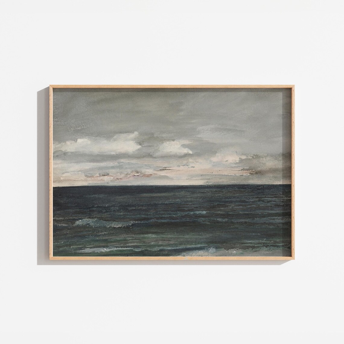 Vintage Ocean Landscape Oil Painting Art Print
