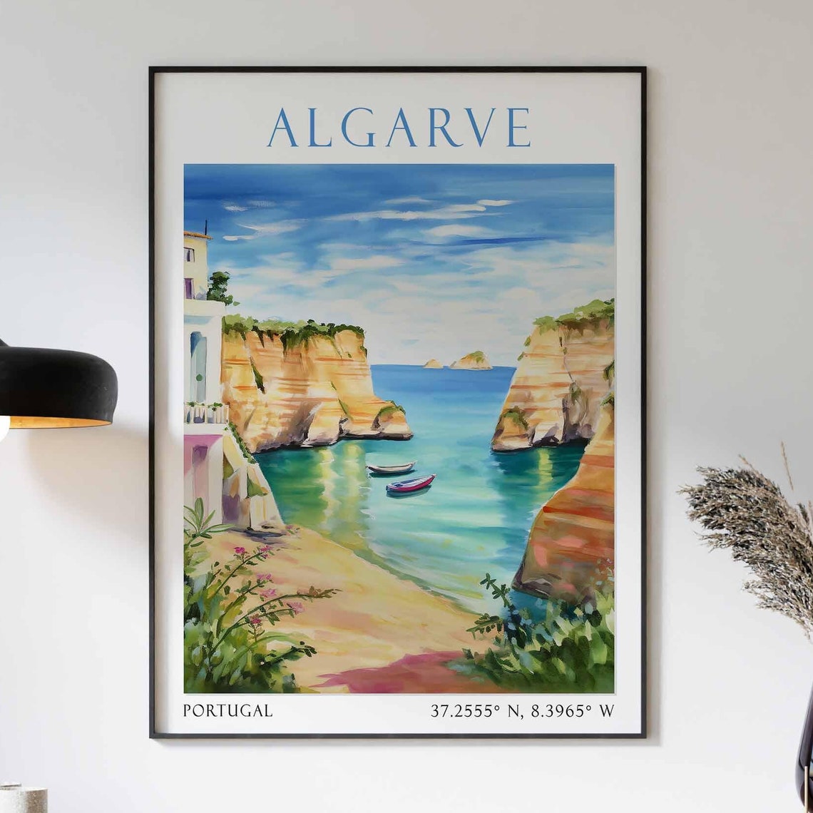 Algarve Portugal Print Algarve Wall Art Portuguese Coastal Poster Algarve Travel Art Coastal Landscape Decor Algarve Beach Print