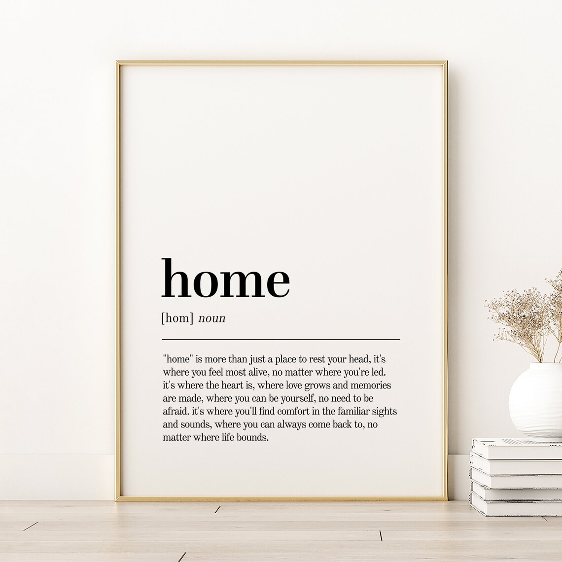 Home Definition Minimalist Typography Art Print