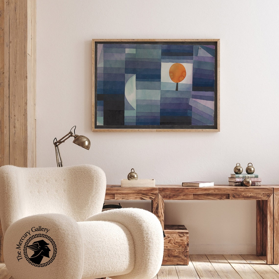 Paul Klee Harbinger Of Autumn 1922 Blue Tile Grid Moon Art Print - Image 5
