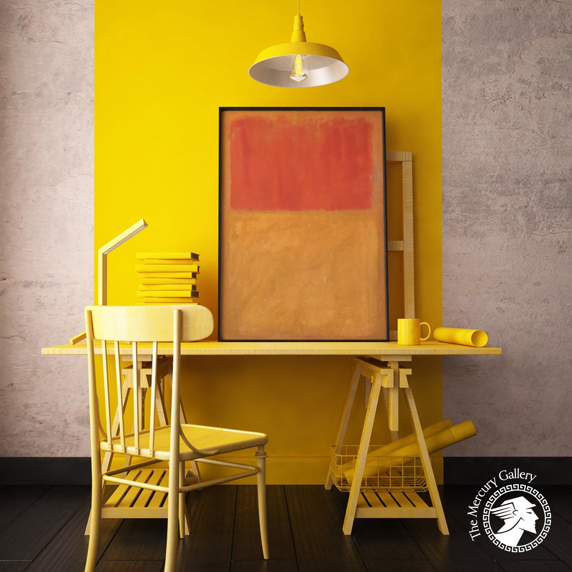 Mark Rothko Orange Red Over Golden Yellow Color Field Abstract Poster - Image 6