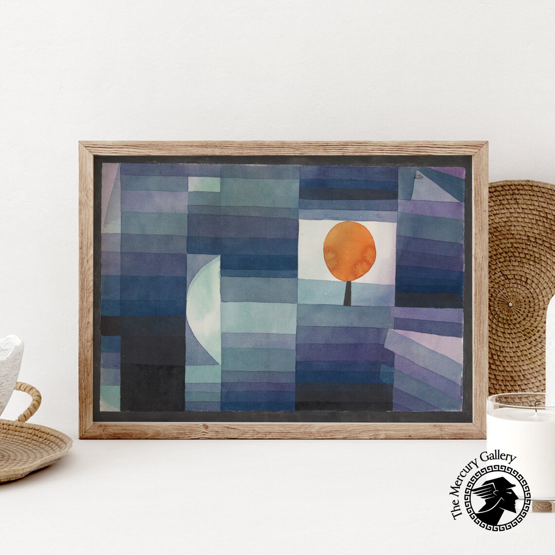 Paul Klee Harbinger Of Autumn 1922 Blue Tile Grid Moon Art Print - Image 6