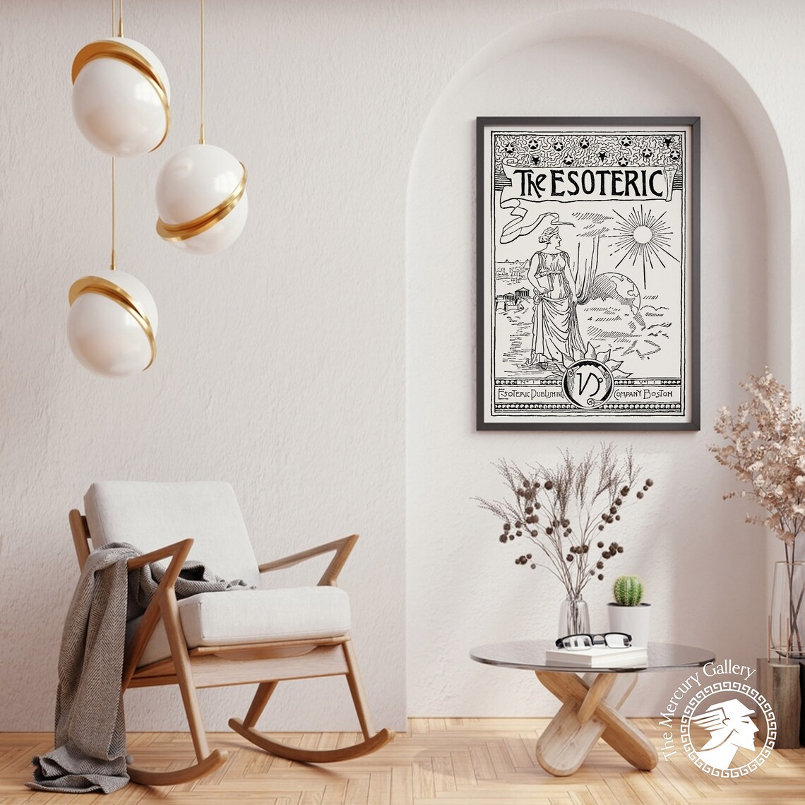 The Esoteric Magazine Cover Vintage Occult Sun Goddess Line Art Poster - Image 2