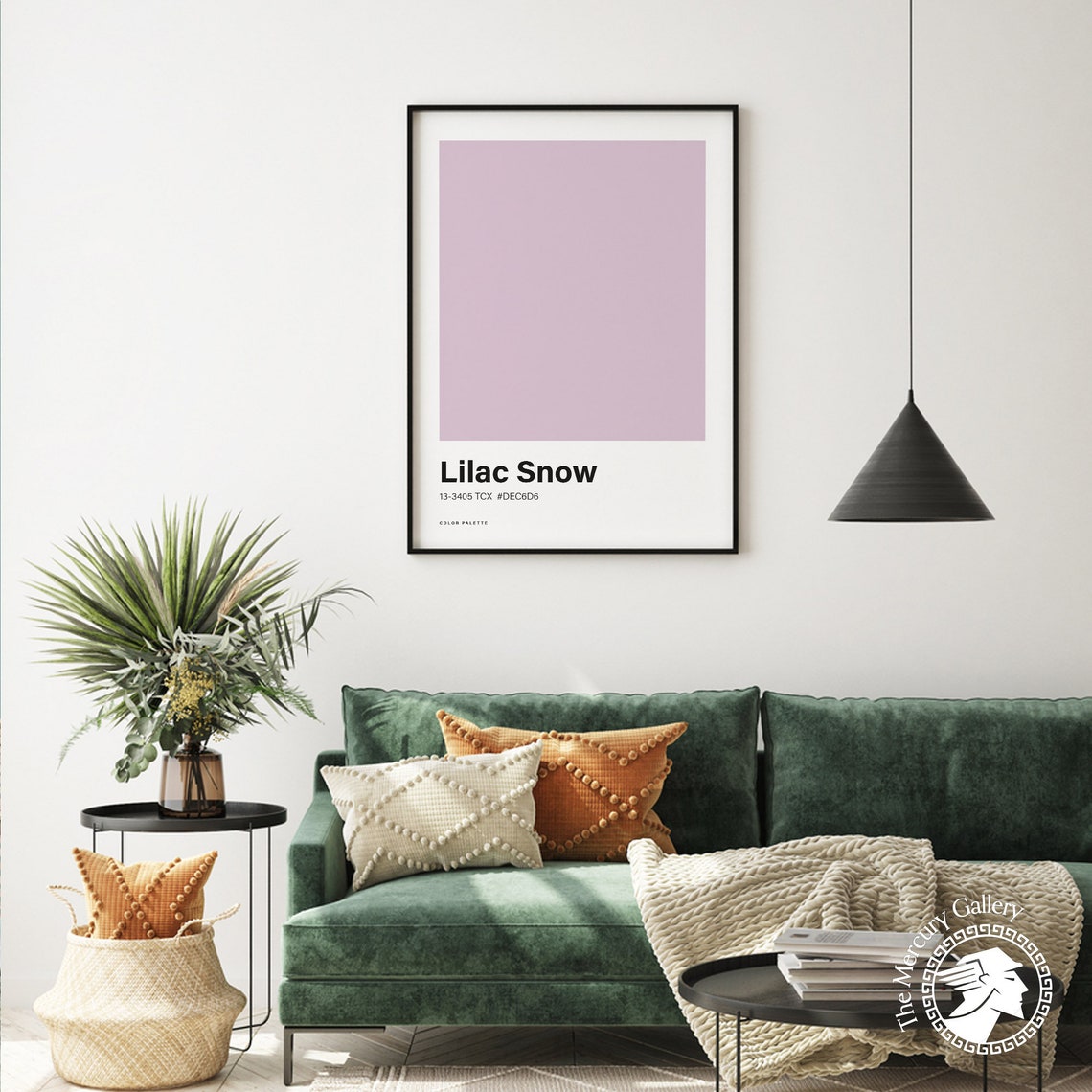 Lilac Snow Color Palette Swatch Minimalist Soft Purple Wall Art Poster - Image 4