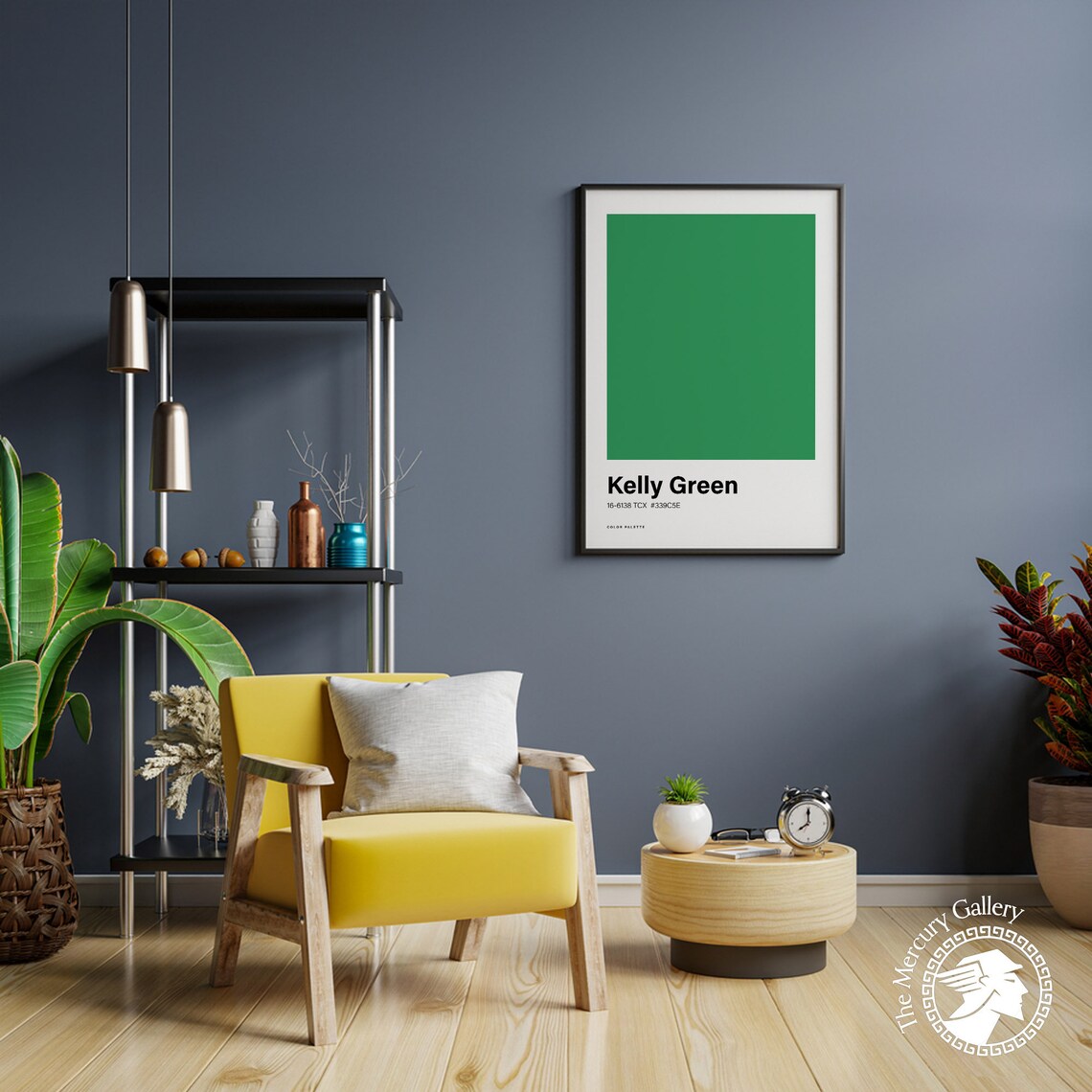 Kelly Green Color Palette Swatch Minimalist Bold Green Wall Art Poster - Image 2