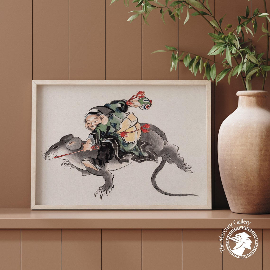 Hokusai Daikoku Riding Giant Rat Japanese Lucky God Art Poster - Image 4