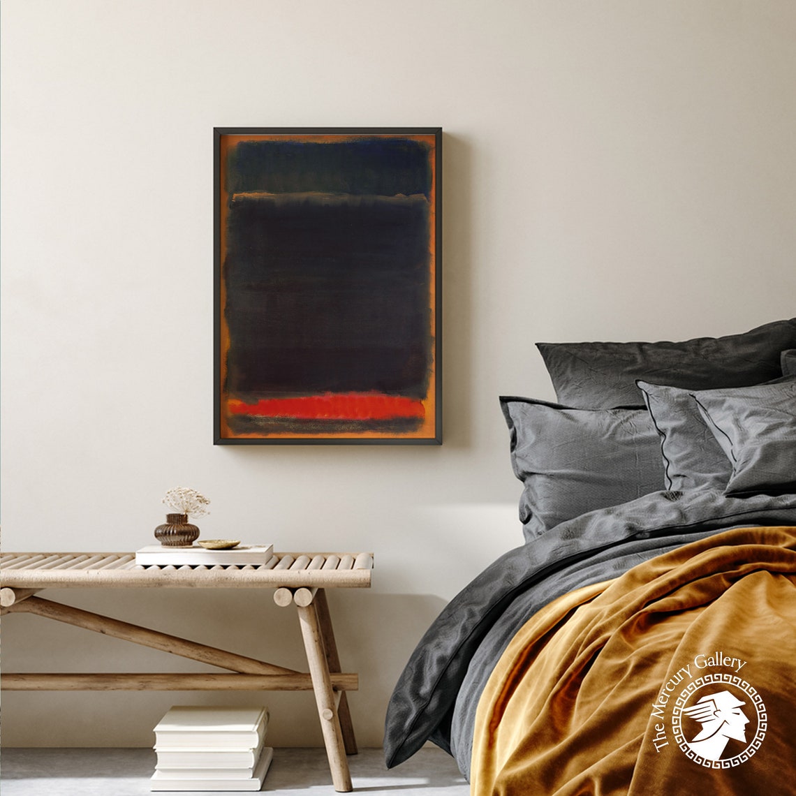 Mark Rothko Dark Black Over Red Band Dramatic Abstract Art Poster - Image 2