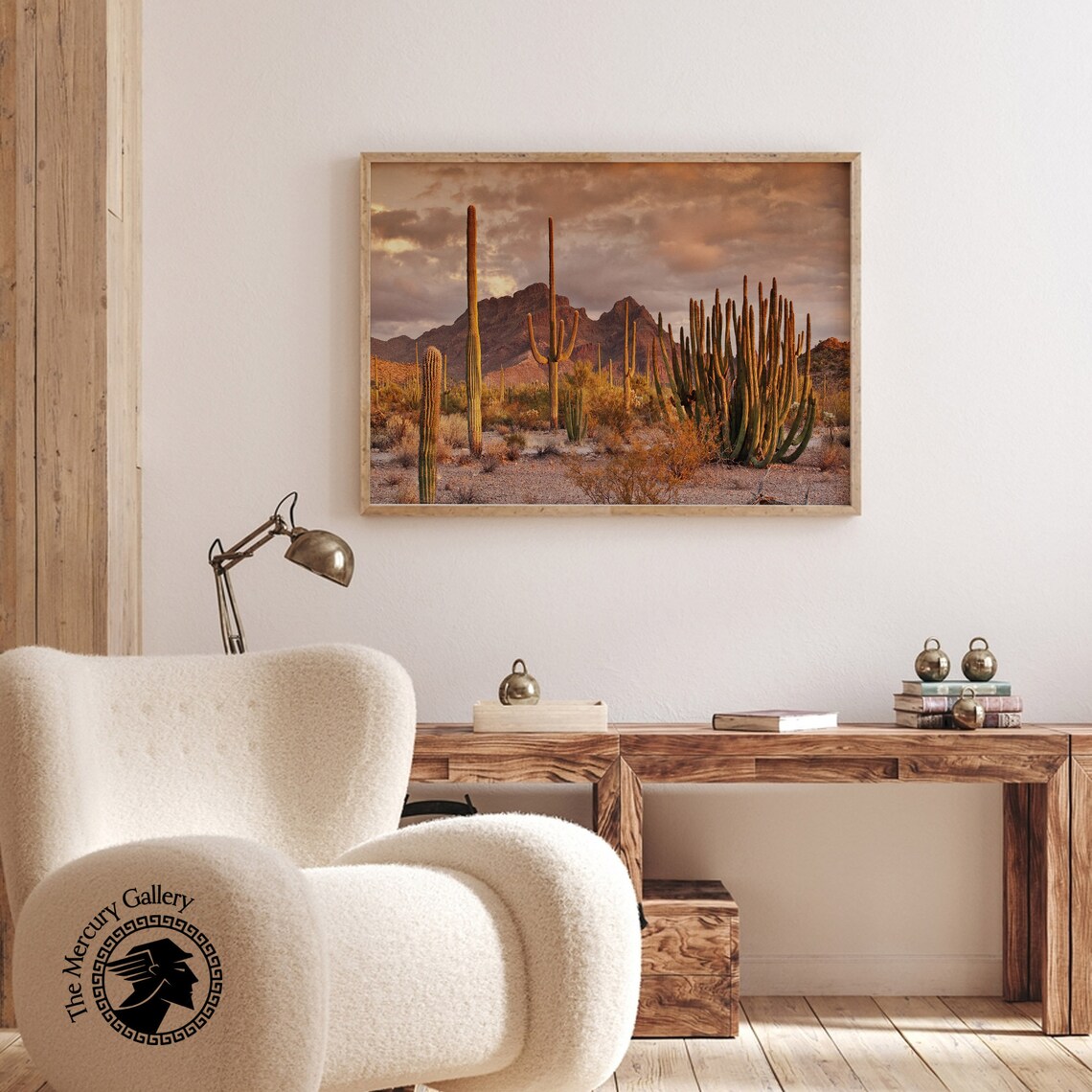 Vintage Desert Landscape Art Print, Southwestern Decor - Image 3