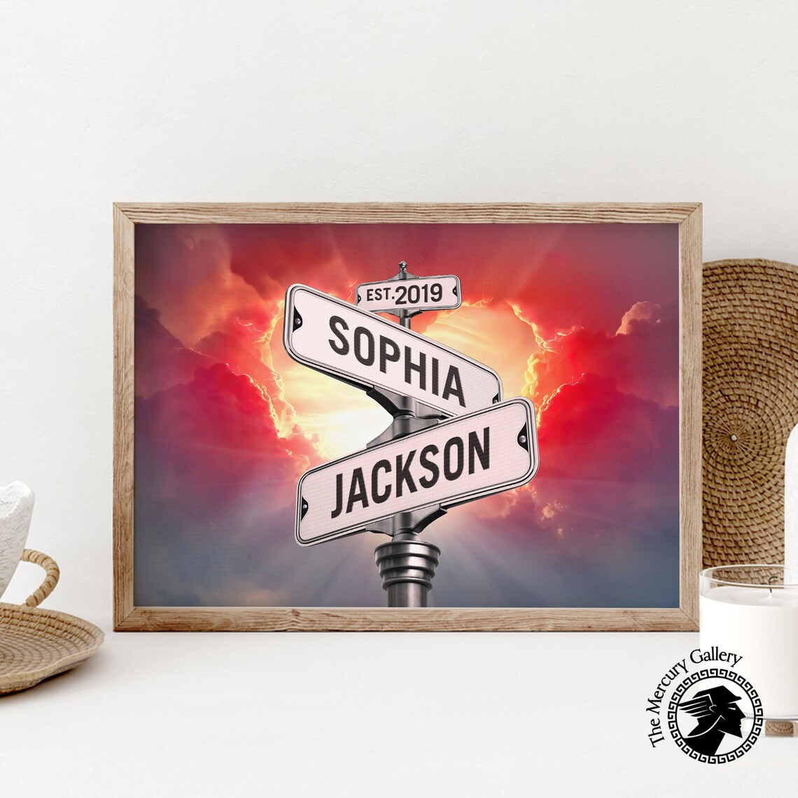 Personalized Name Intersection Sign, Valentine Gift - Image 3