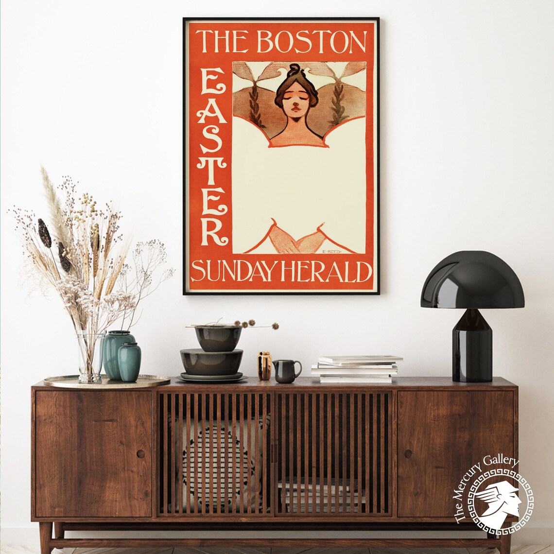 Ethel Reed Boston Easter Sunday Herald 1895 Vintage Advertising Poster - Image 6