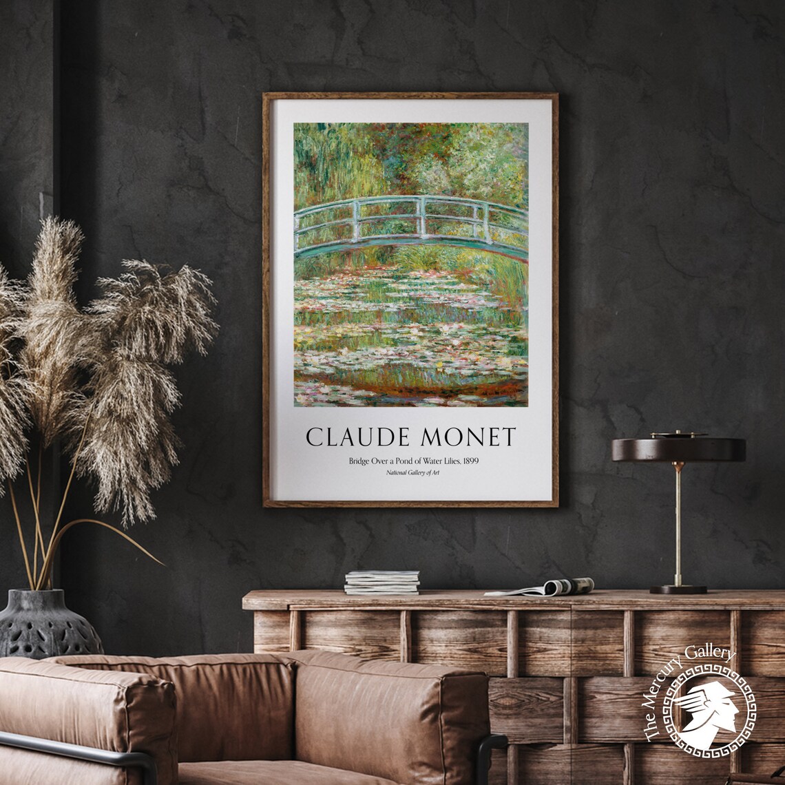 Claude Monet Bridge Over A Pond Of Water Lilies Giverny Garden Poster - Image 3