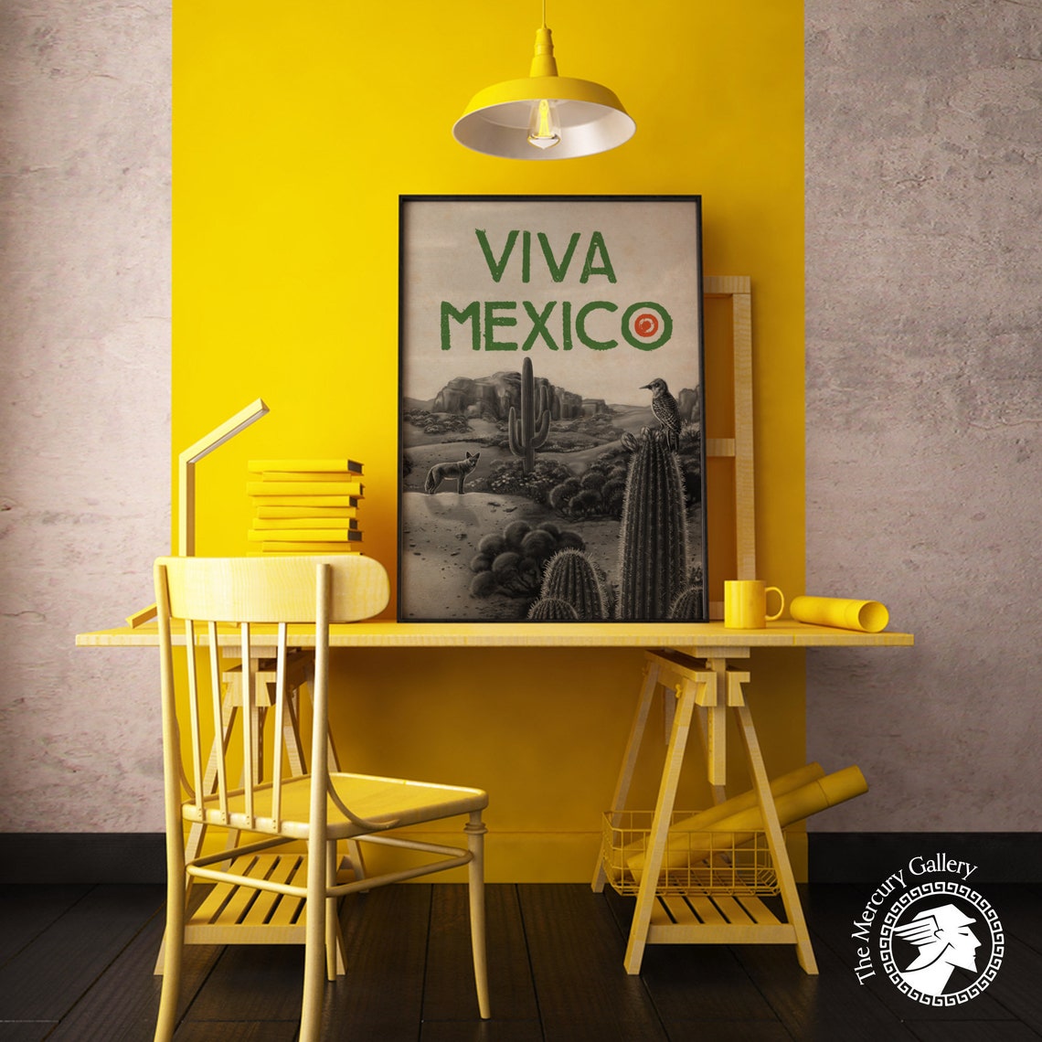 Viva Mexico Cactus Travel Poster - Image 2