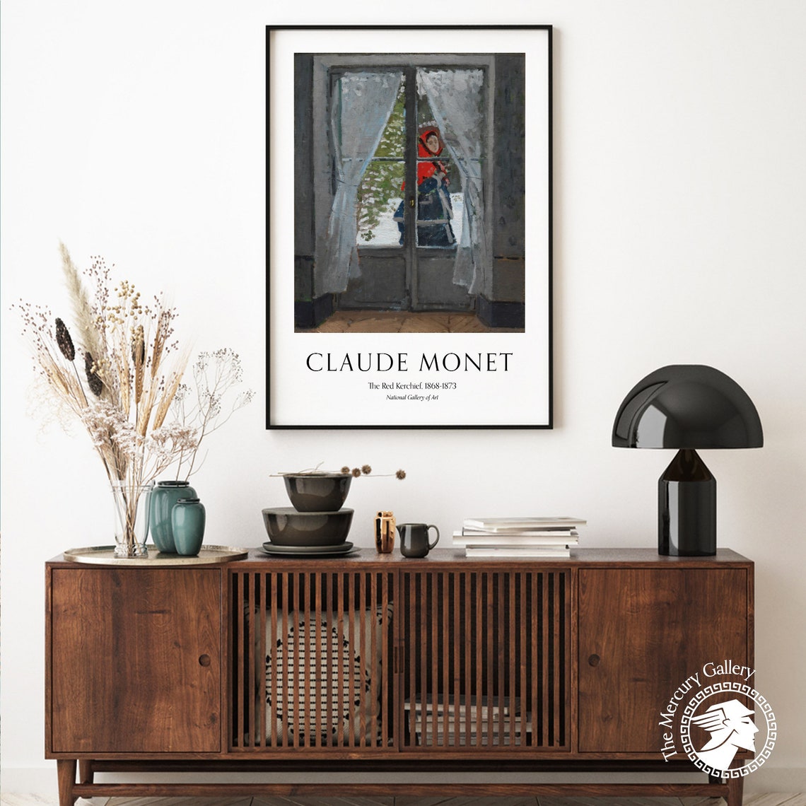 Claude Monet The Red Kerchief Vintage Portrait At The Window Poster - Image 4