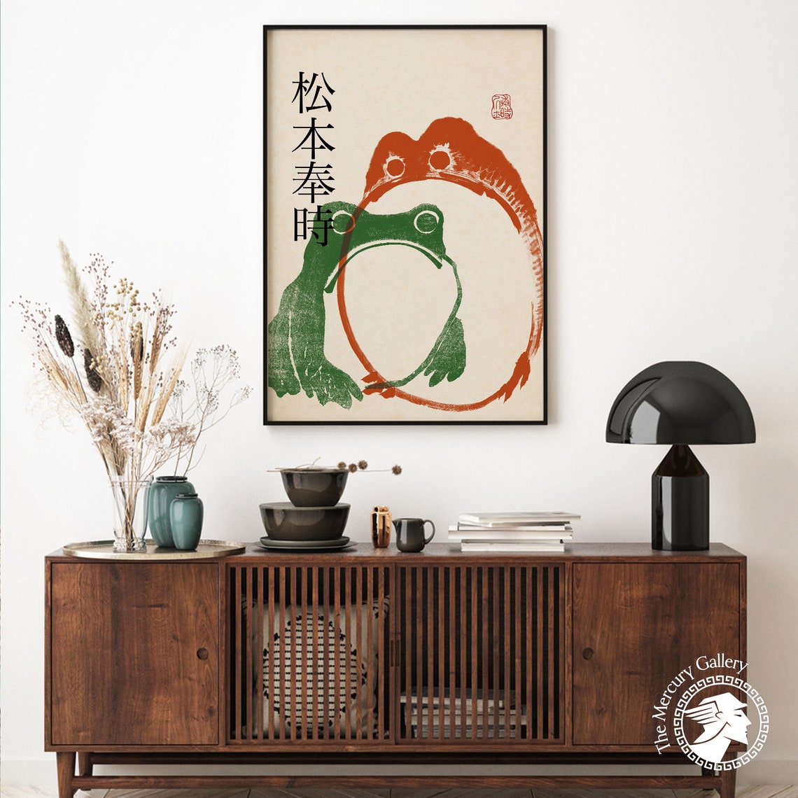 Matsumoto Hoji Art Print Japanese Frog Poster Green Orange Matsumoto Hoji Animal Art Print Frog Poster Funny Animal Print Animal Gift - Image 6