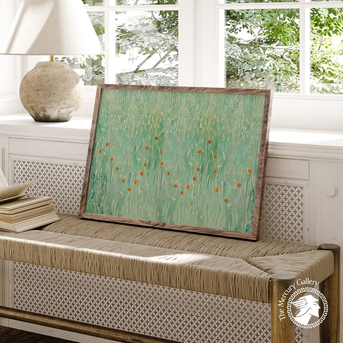 Vincent Van Gogh Green Poppy Field Meadow Impressionist Art Print - Image 4