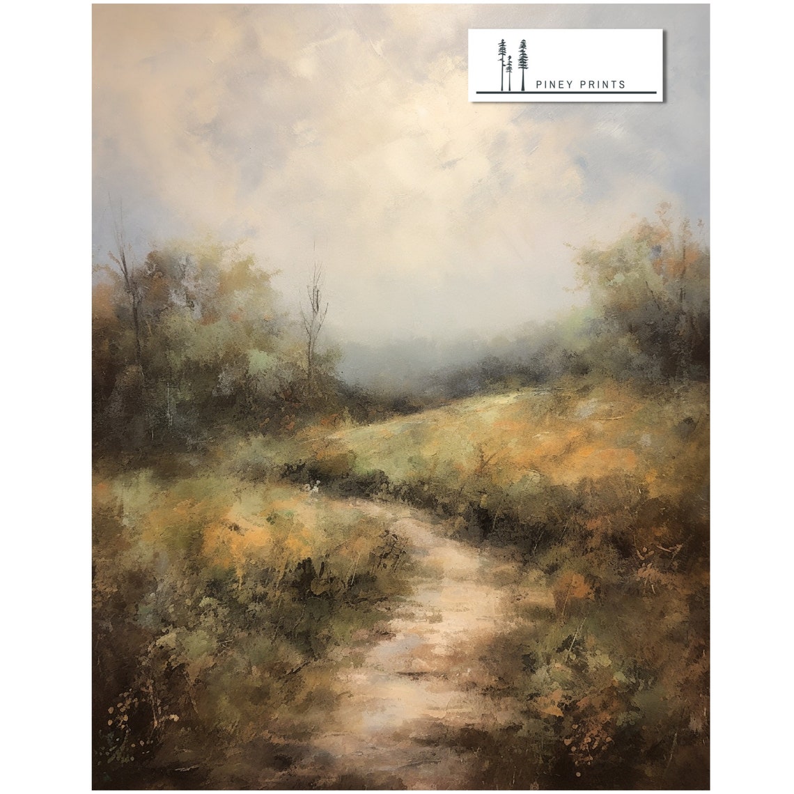 Meadow Path Through Tall Grass Soft Painterly Nature Walk Art Poster