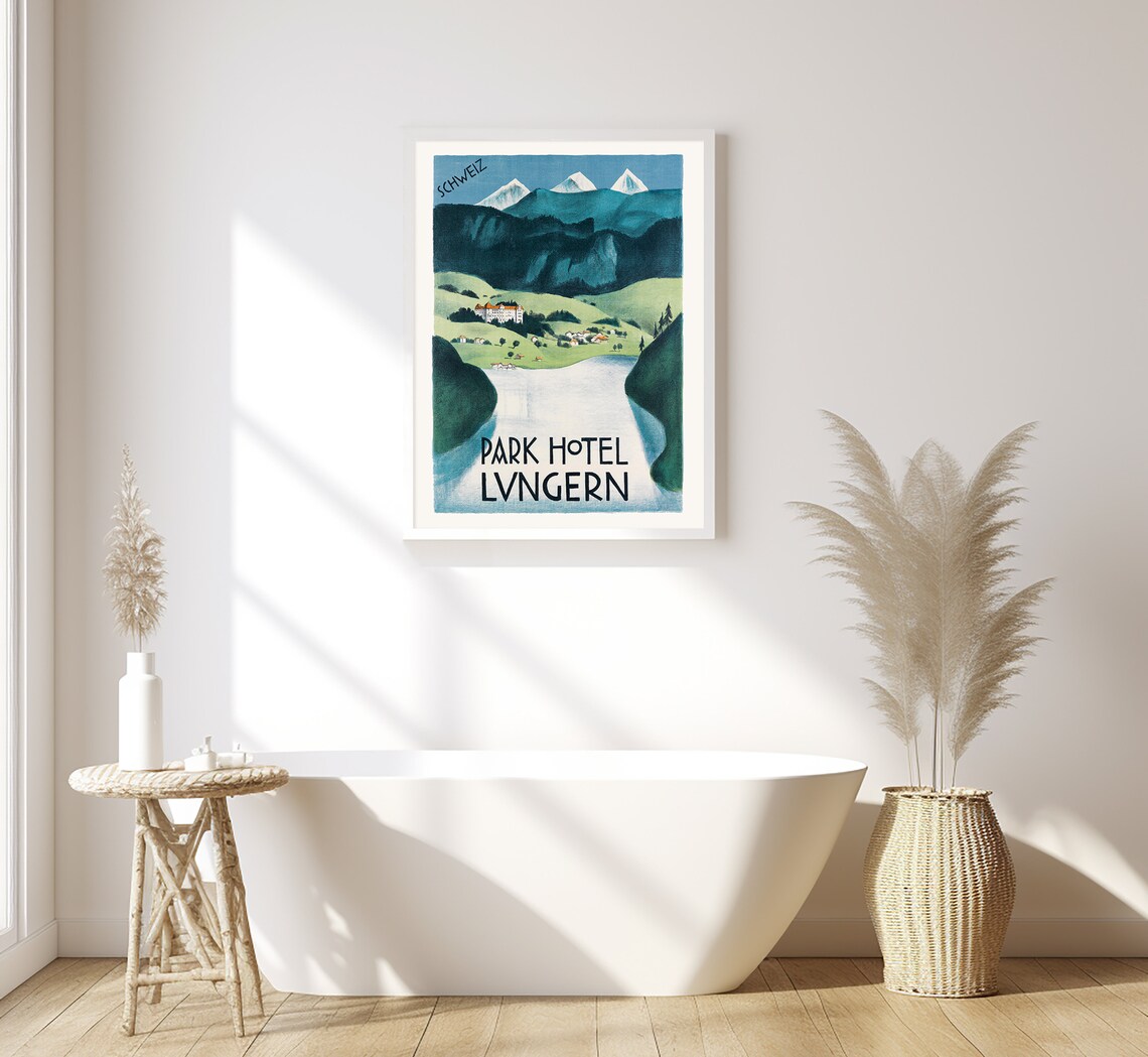 Park Hotel Lungern, Switzerland Vintage Travel Poster - Image 2