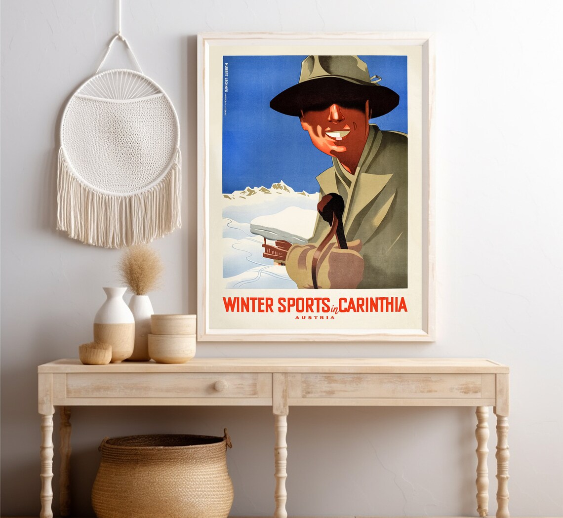 Winter Sports In Carinthia Austria Vintage Travel Poster - Image 4