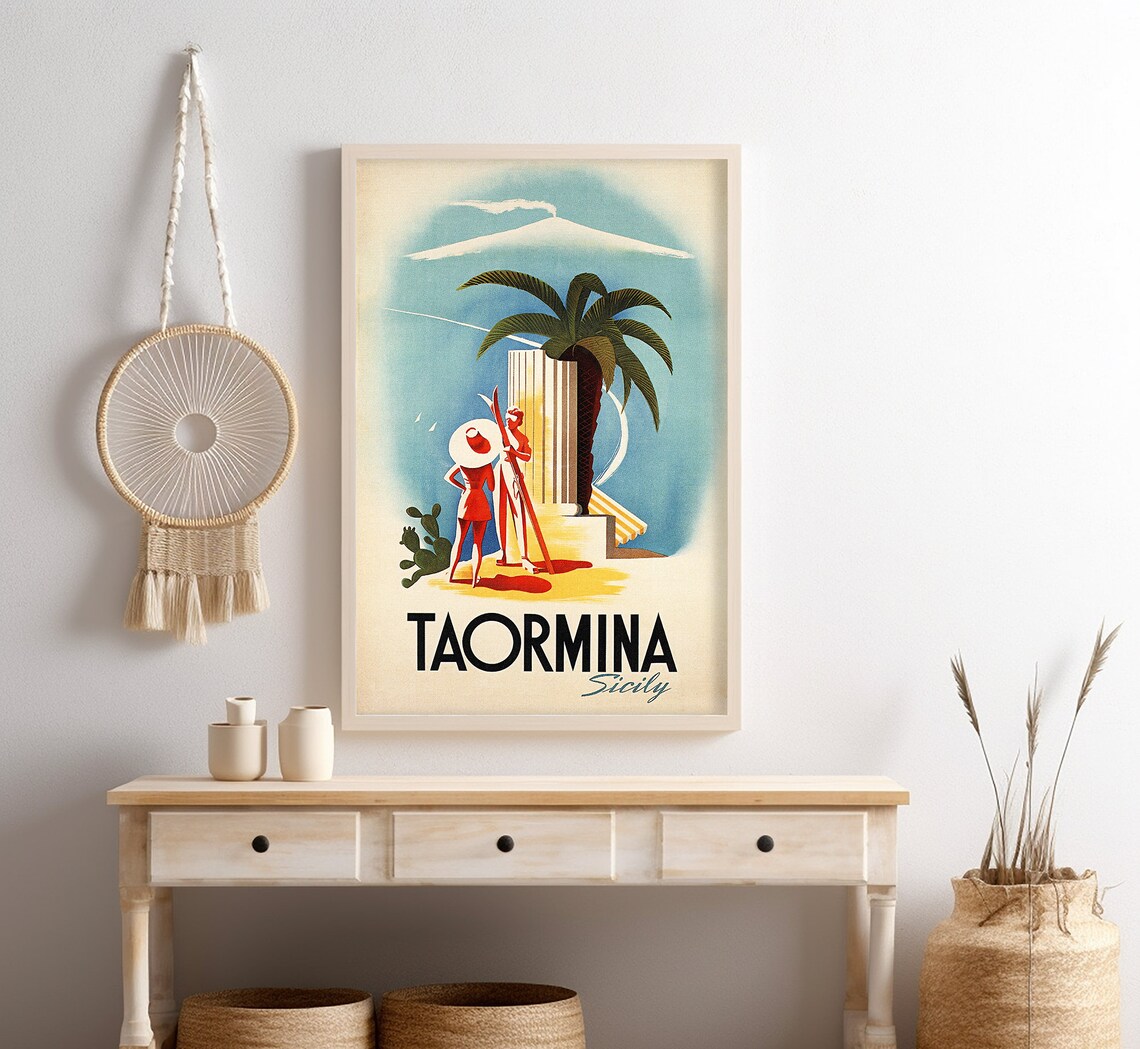 Taormina Sicily Italy Vintage Travel Poster - Image 4
