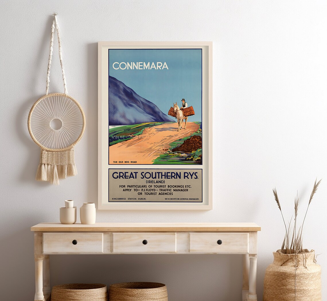 Connemara Ireland Old Bog Road Horse Cart Vintage Travel Poster - Image 4
