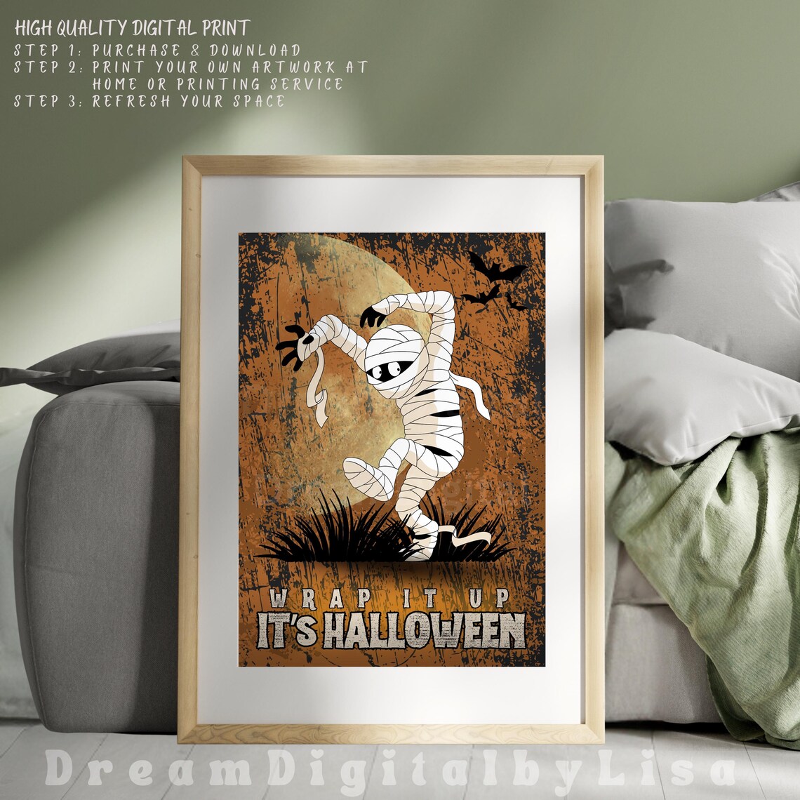 Halloween Mummy, Funny Autumn Decor Poster - Image 2