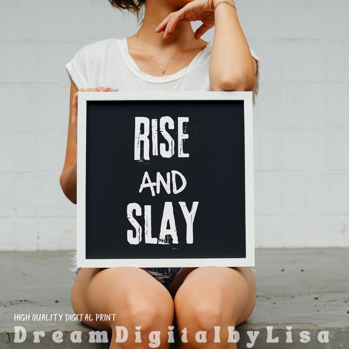 Rise And Slay Bold Black Empowerment Motivational Quote Poster - Image 3