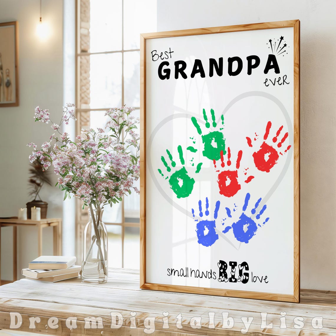 Best Grandpa Ever Handprint Art Craft Preschool Activity Grandpa Birthday Gifts New Grandparent Personalised Heartfelt Gift Kids Diy