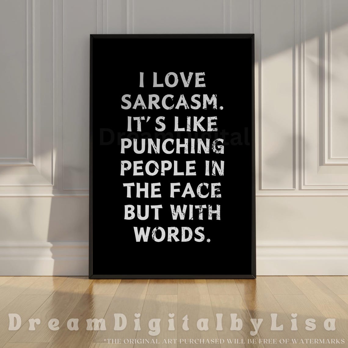 I Love Sarcasm Funny Sarcastic Black Typography Quote Office Poster