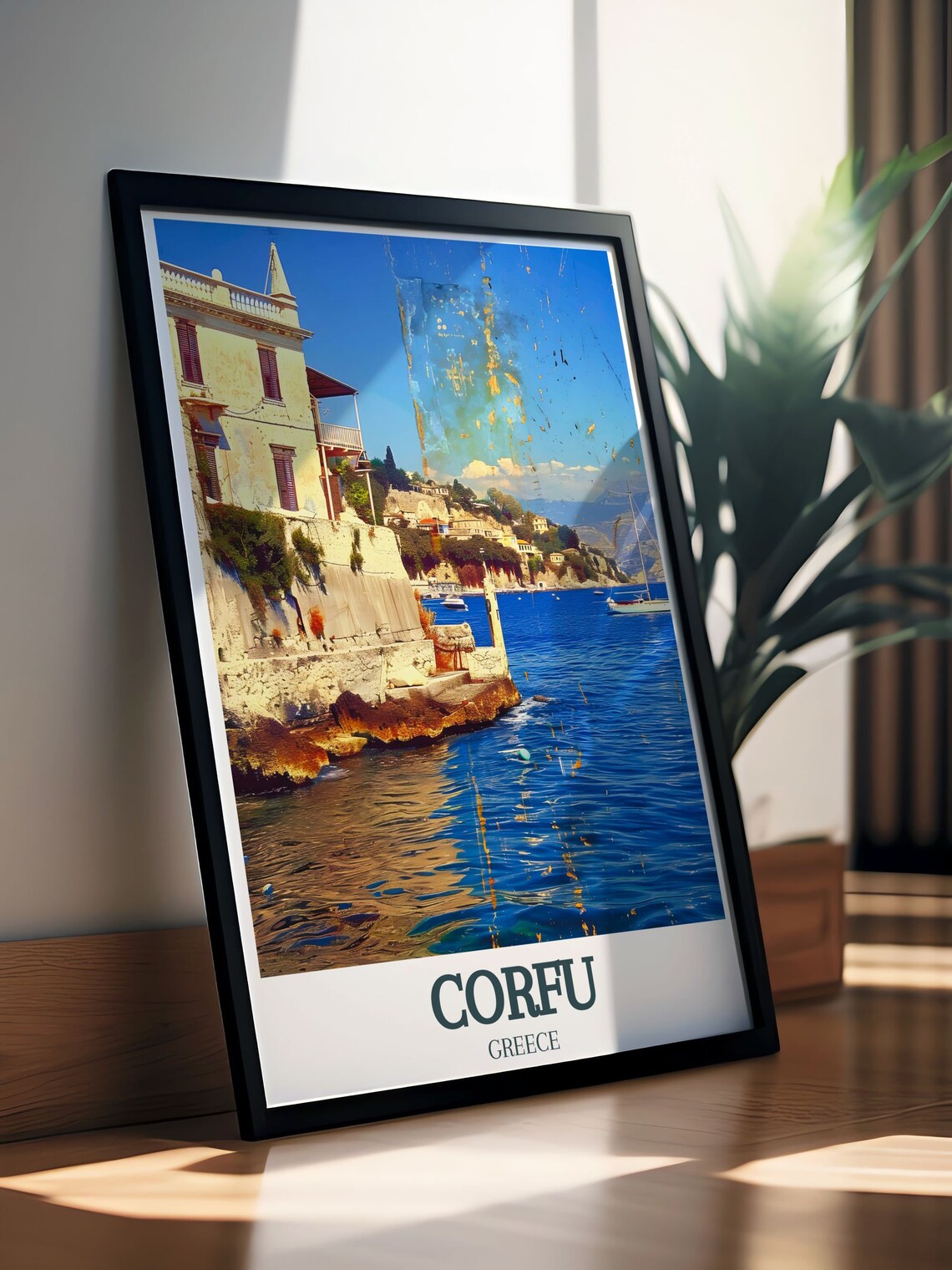 Corfu Greece Historic Coastal Villa on the Ionian Sea Poster - Image 3