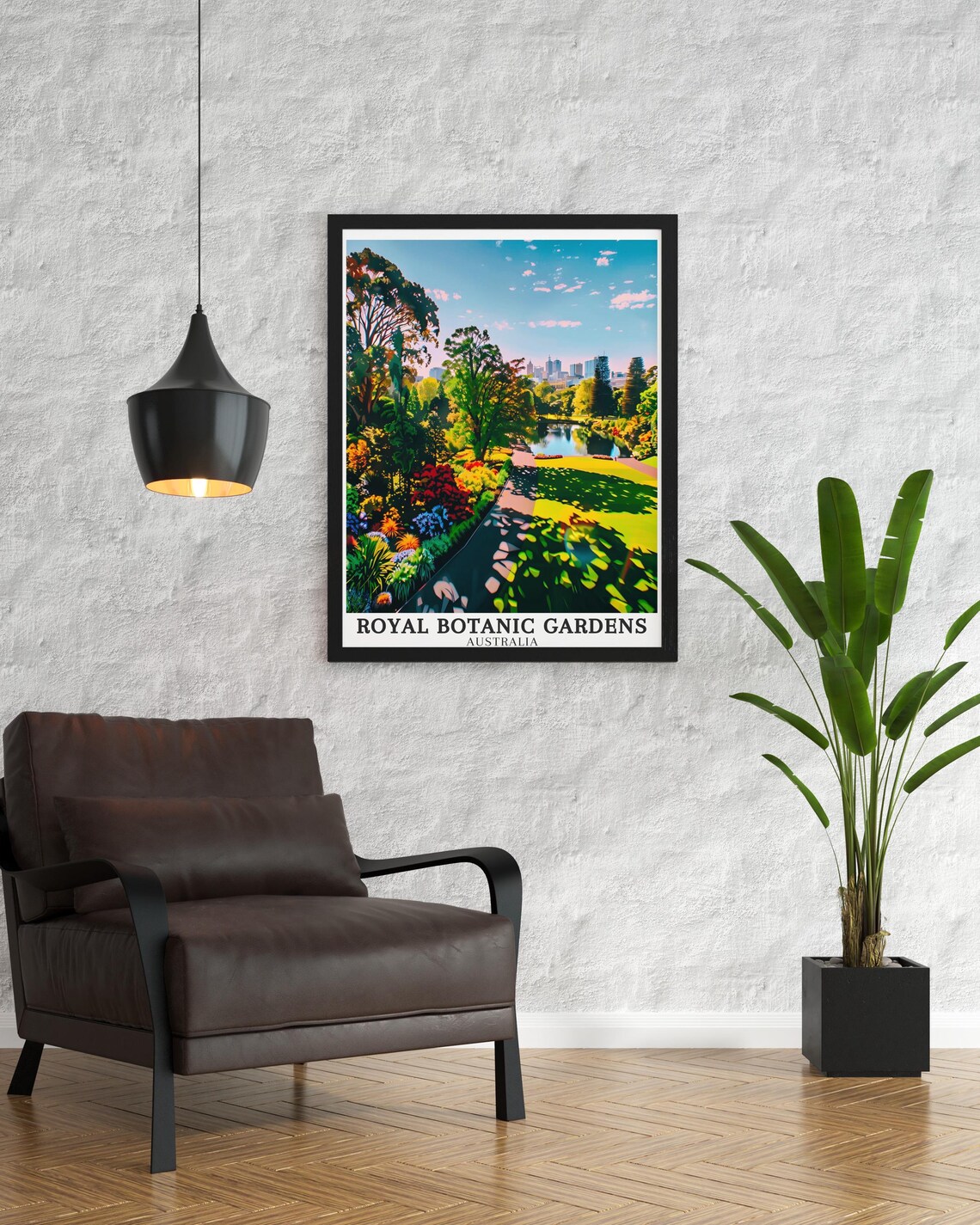 Royal Botanic Gardens Victoria Garden Path And Lake Travel Poster - Image 2