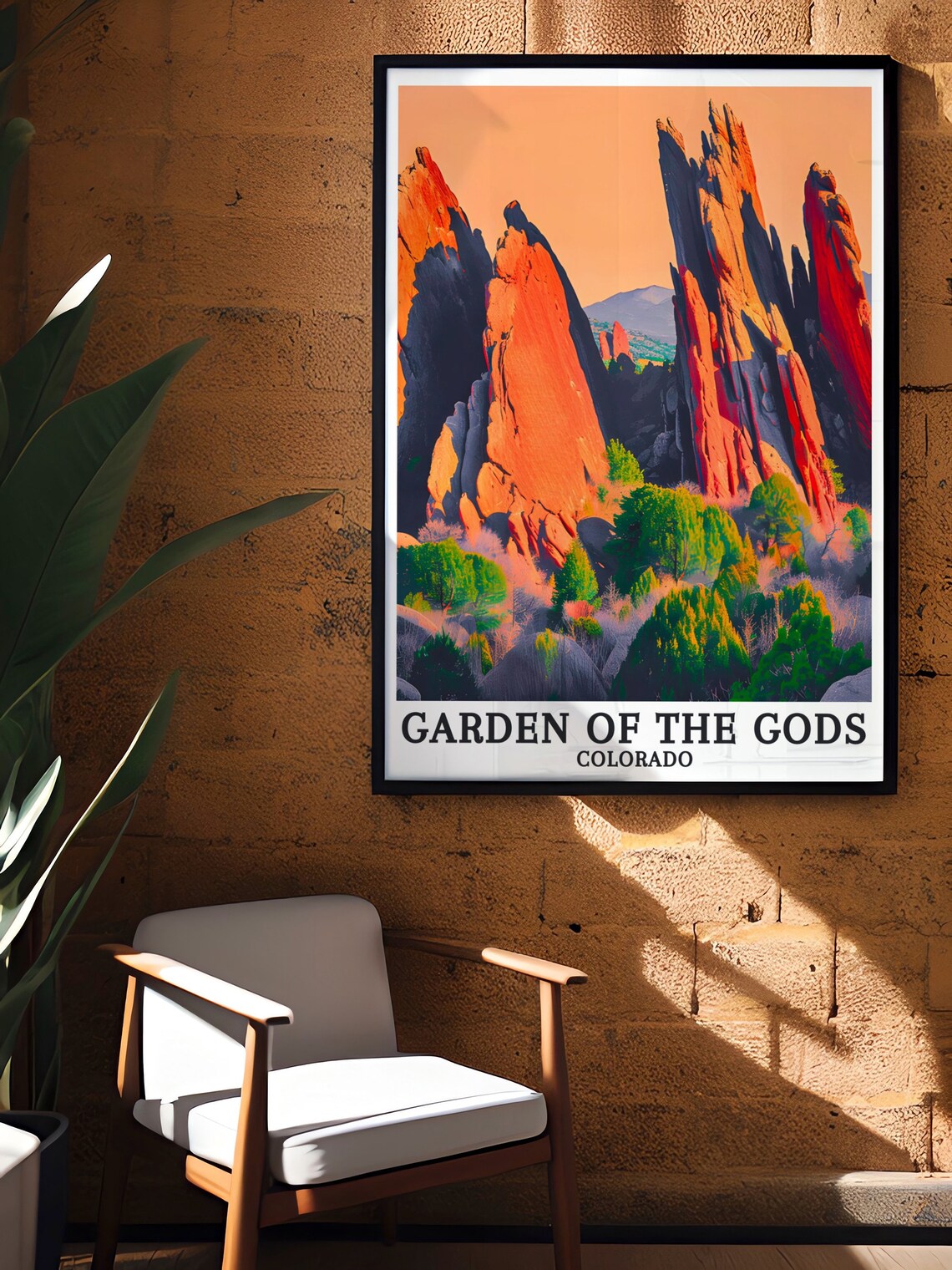 Garden of the Gods Colorado Sunset Sandstone Spires Golden Poster - Image 3