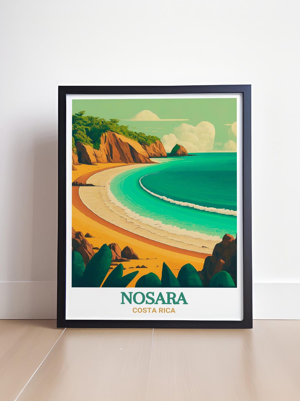 Nosara Costa Rica Turquoise Beach Cliffs Surfing Paradise Poster - Image 4
