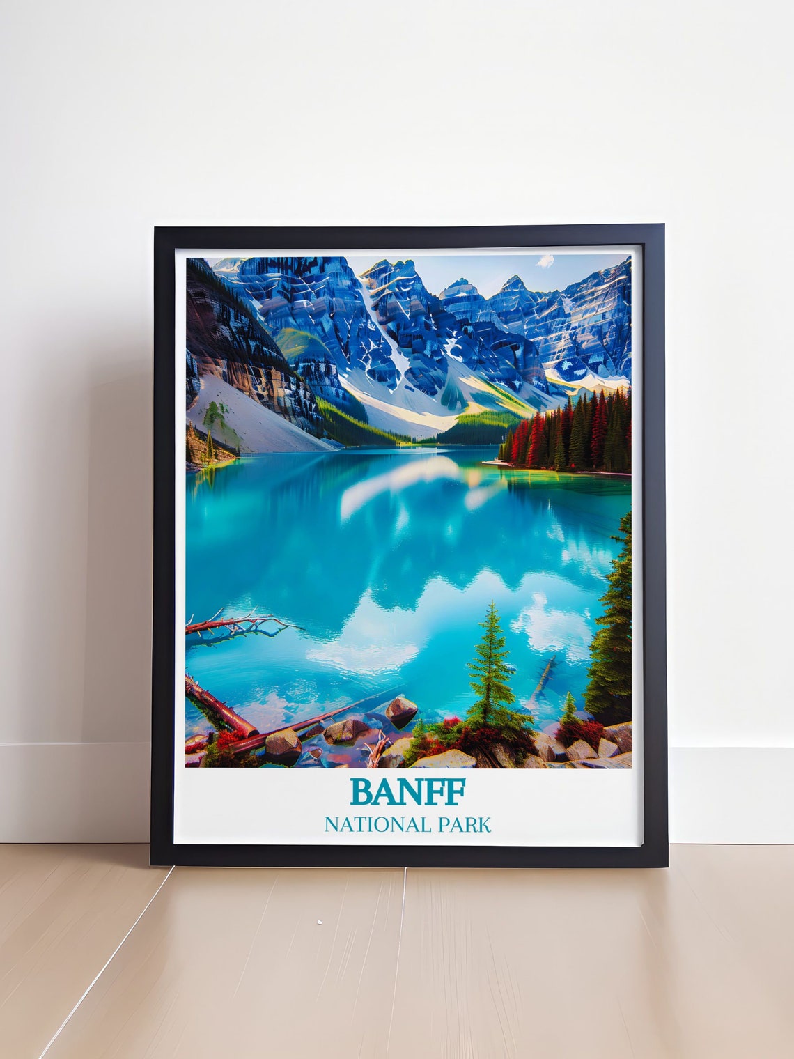 Banff National Park Moraine Lake Mirror Reflection Travel Poster - Image 4