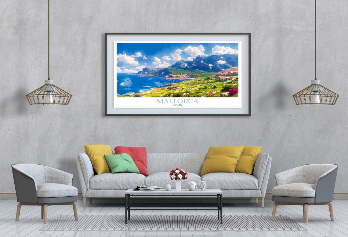 Mallorca Spain Scenic Coast Mountains Mediterranean Bay View Poster - Image 4