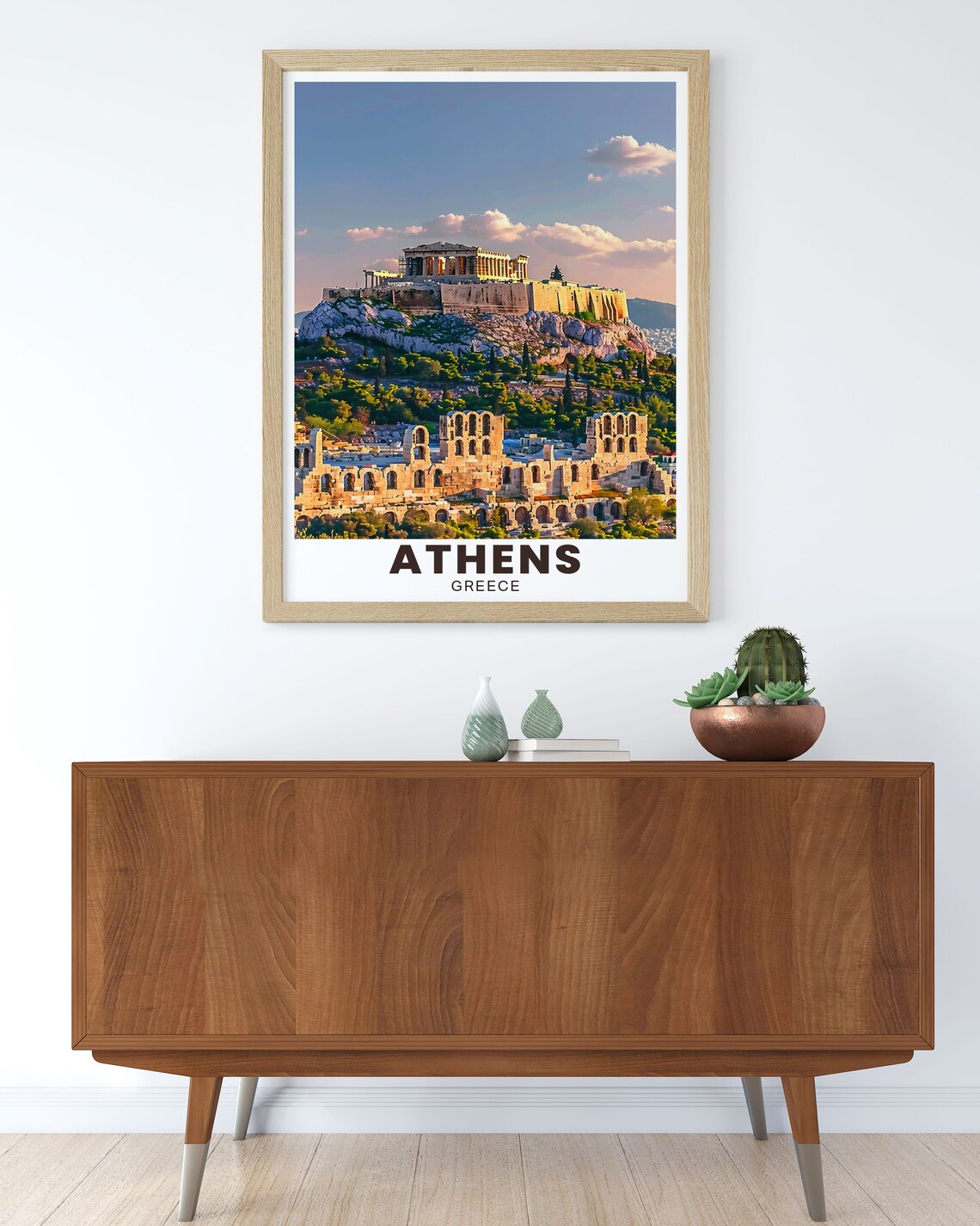Athens Acropolis and Parthenon at Sunset Over the City Travel Poster - Image 3