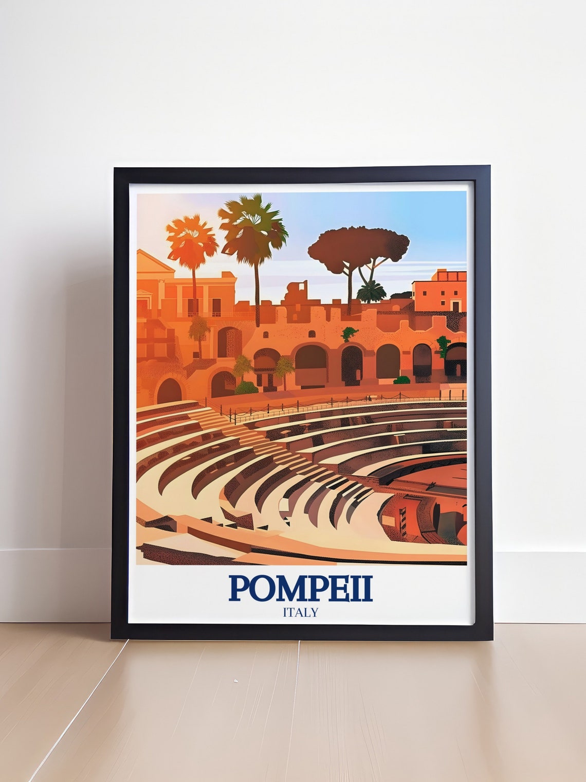 Pompeii Italy Ancient Amphitheatre Sunset Ruins Travel Poster - Image 4