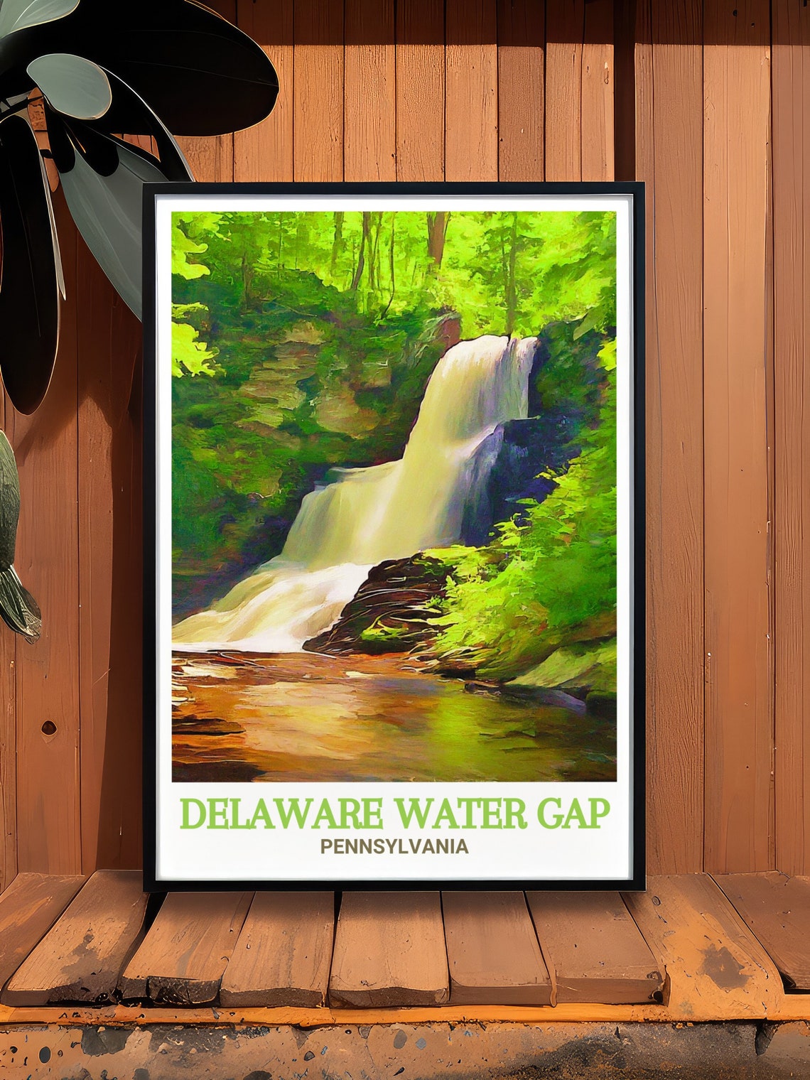 Delaware Water Gap Waterfall Poster in Lush Pennsylvania Forest - Image 3