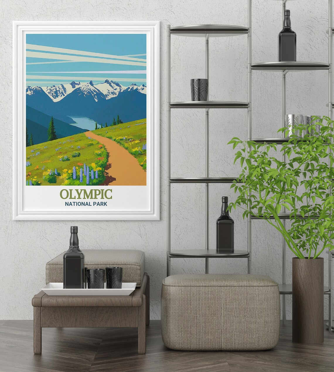 Olympic National Park Hurricane Ridge Wildflower Trail Vista Poster - Image 3