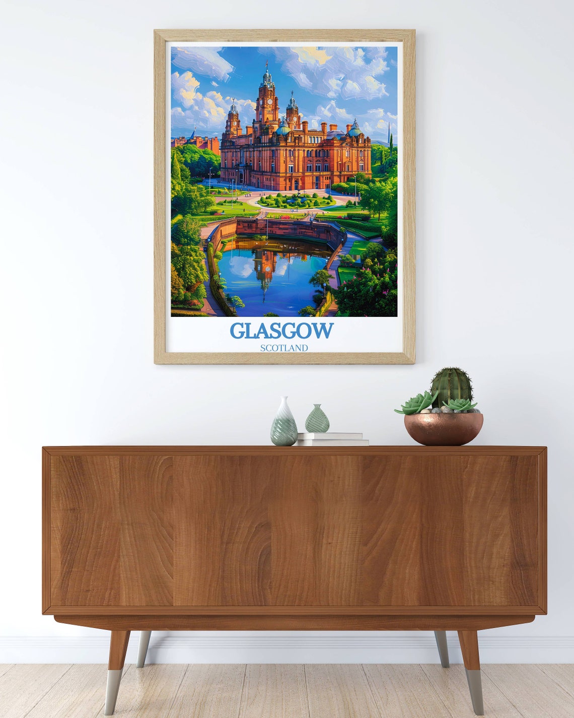 Glasgow Scotland Grand Sandstone Gallery Park View Art Poster - Image 2