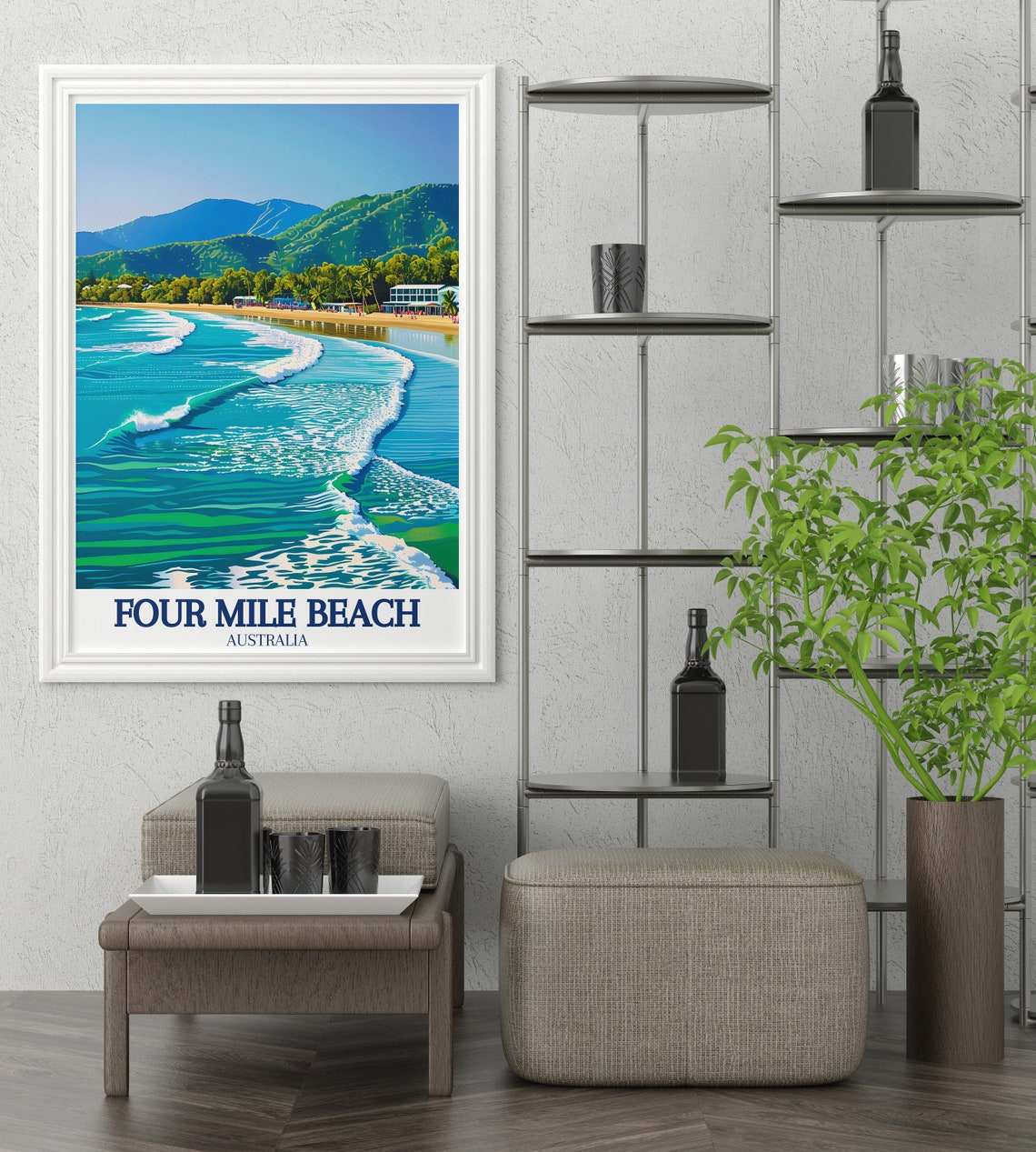 Four Mile Beach Australia Rolling Surf And Coastal Mountains Poster - Image 2