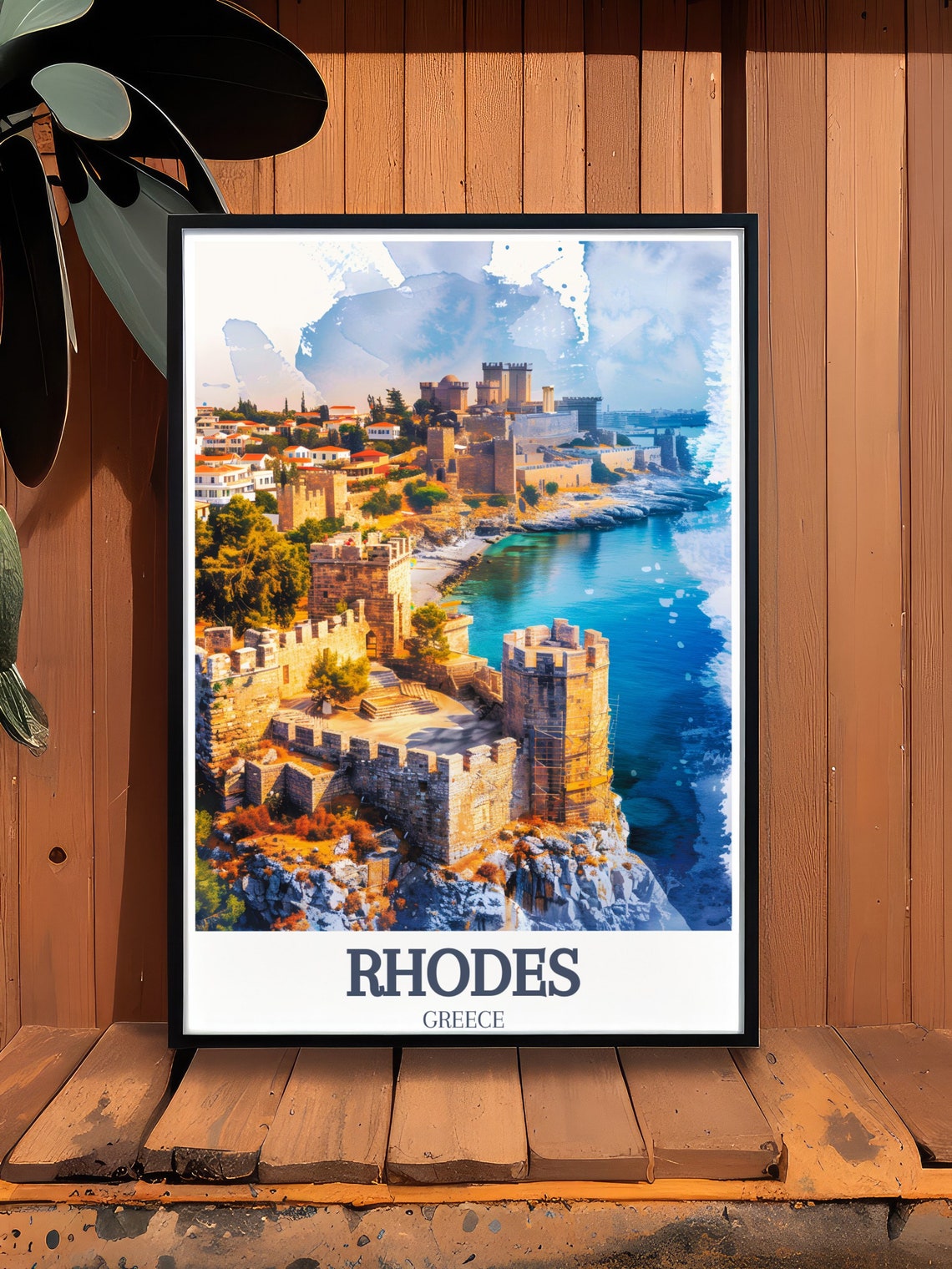 Rhodes Poster Palace Of The Grand Master Print Old Town Of Rhodes Art And Travel Poster Greece Travel Gifts And Decor - Image 3