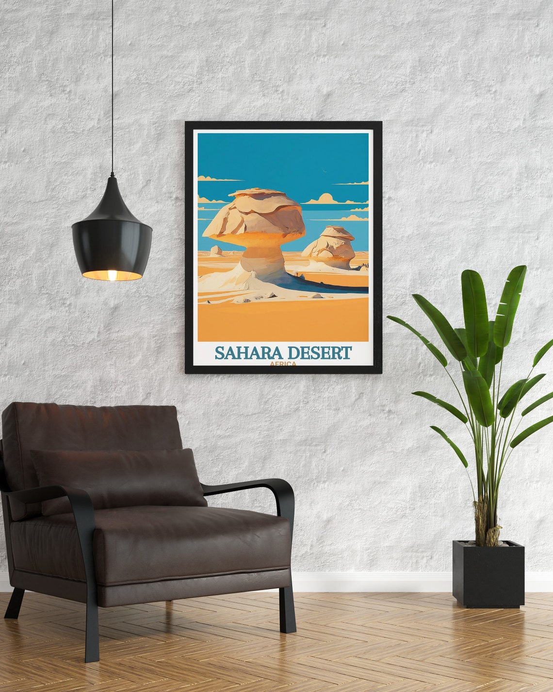 White Desert Mushroom Rock Formations Sahara Africa Art Poster - Image 2