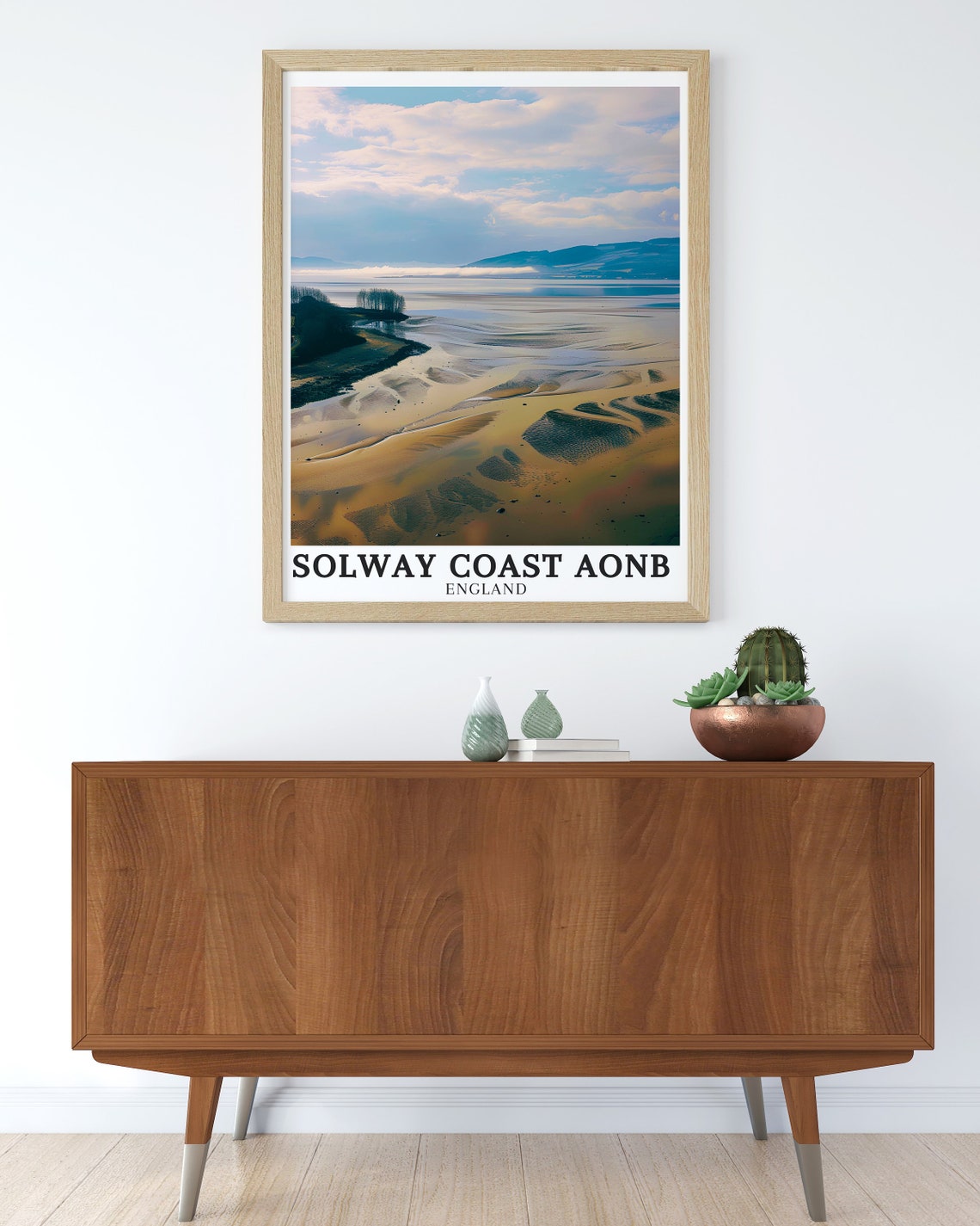 Solway Coast AONB Sandbanks Aerial Nature Photography Poster - Image 3