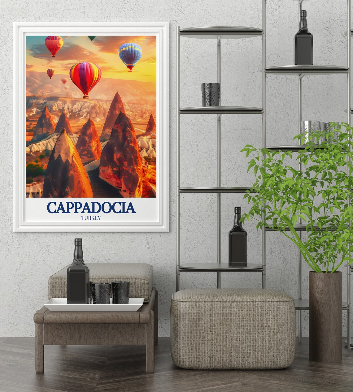 Cappadocia Art Collection Fairy Chimneys And Balloon Trip Art Cappadocia Travel Print Fairy Chimneys And Hot Air Balloon Trip Poster - Image 3