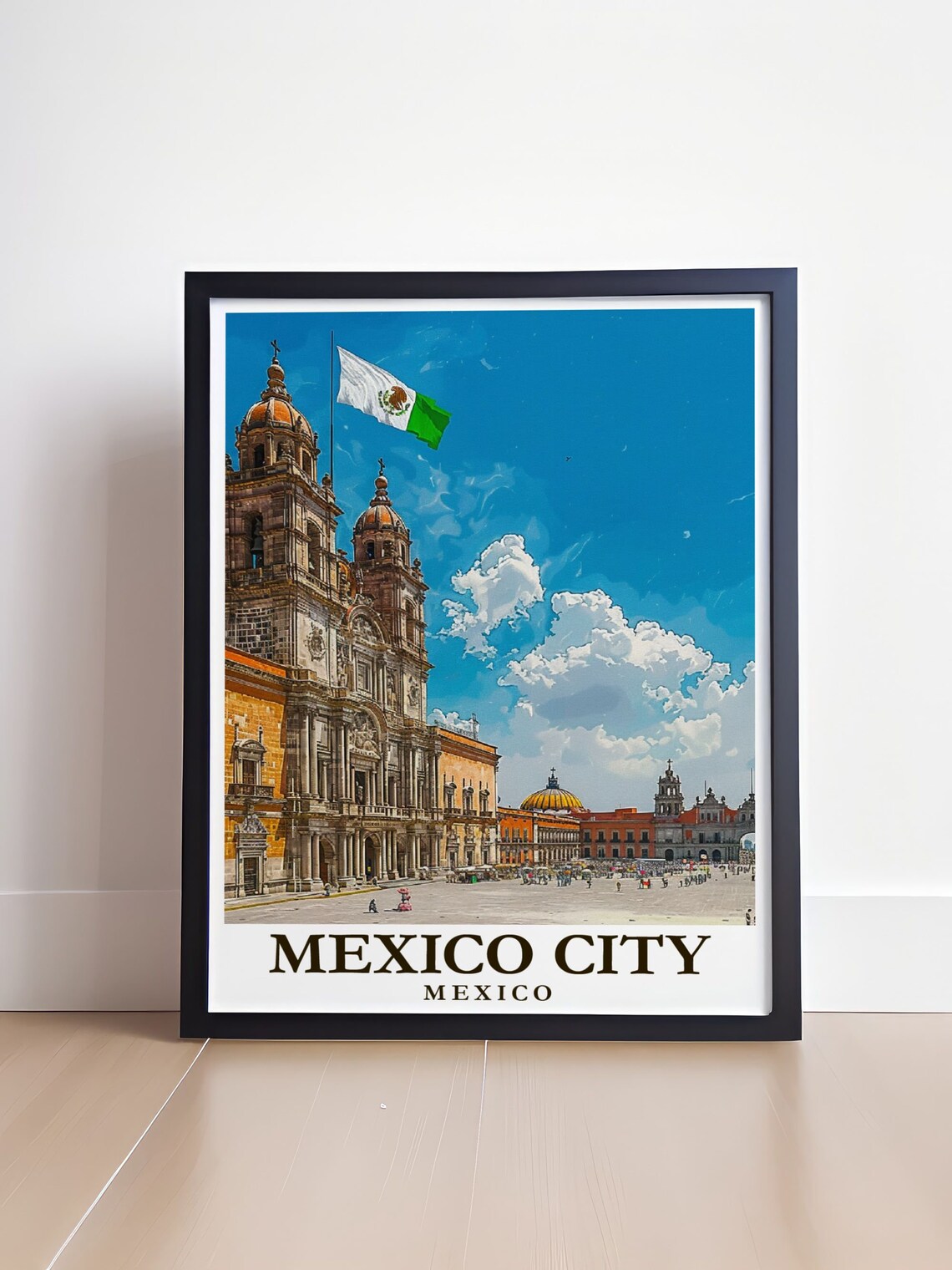 Mexico City Travel Poster, Zocalo Art Print - Image 4