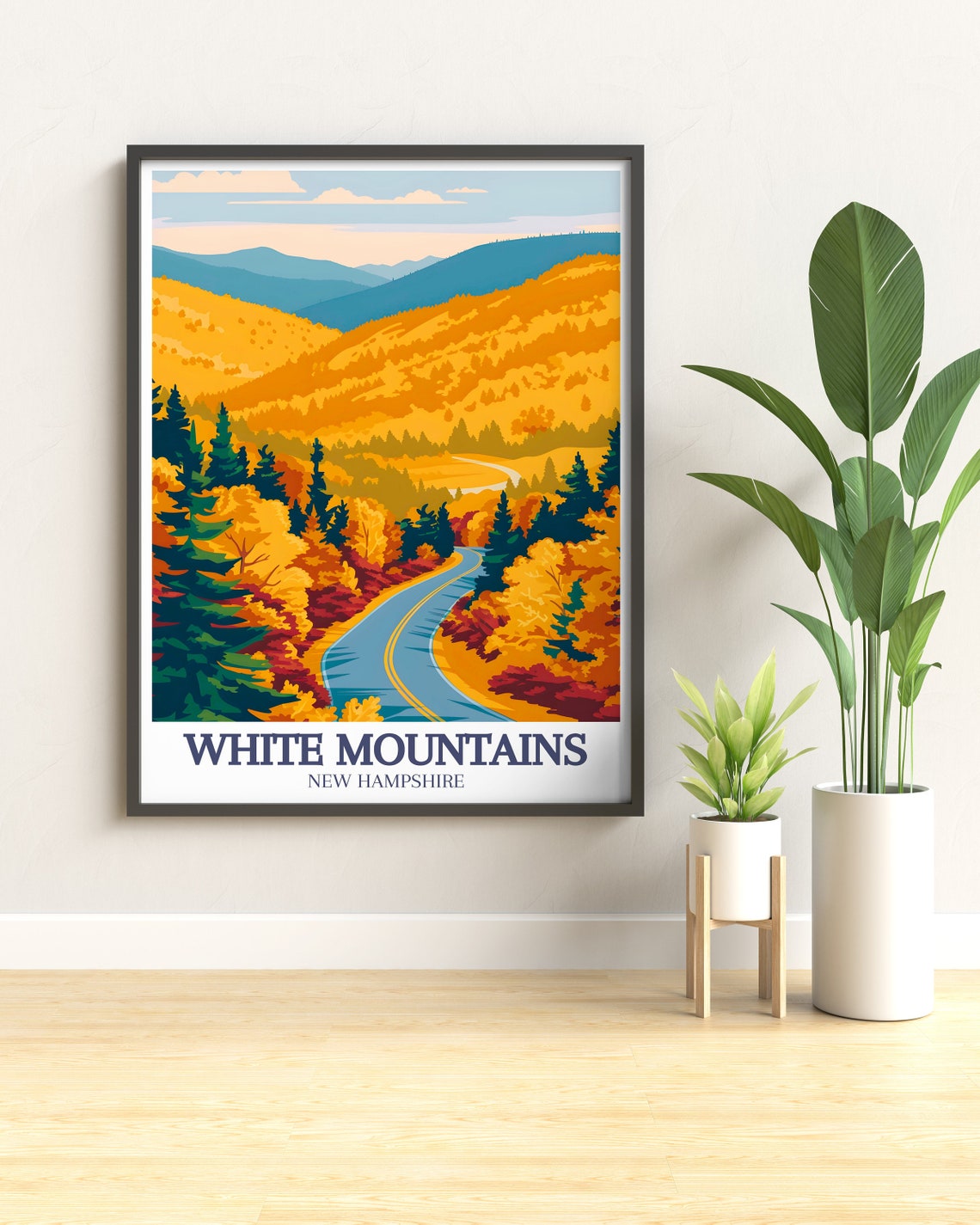 White Mountains Fall Foliage Winding Road New Hampshire Drive Poster - Image 2