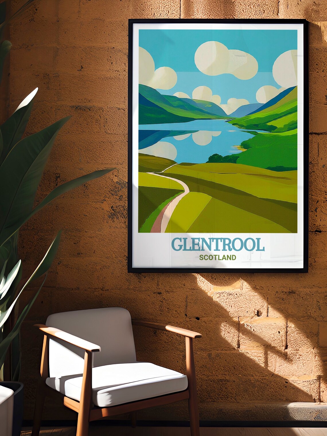Glentrool Scotland Loch Trool Mirror Lake Green Hills Poster - Image 3