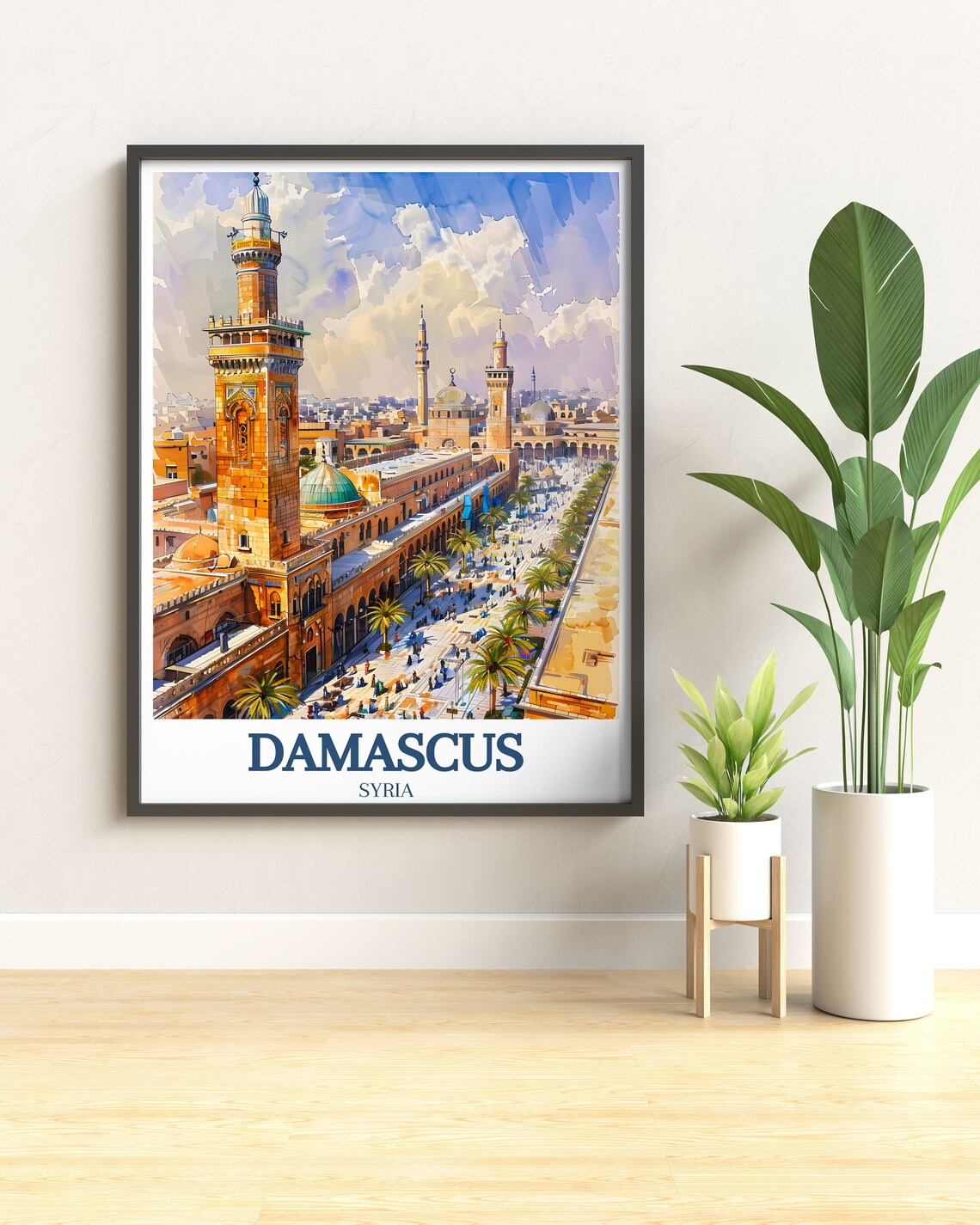 Damascus Syria Umayyad Mosque Poster with Grand Historic Minarets - Image 3