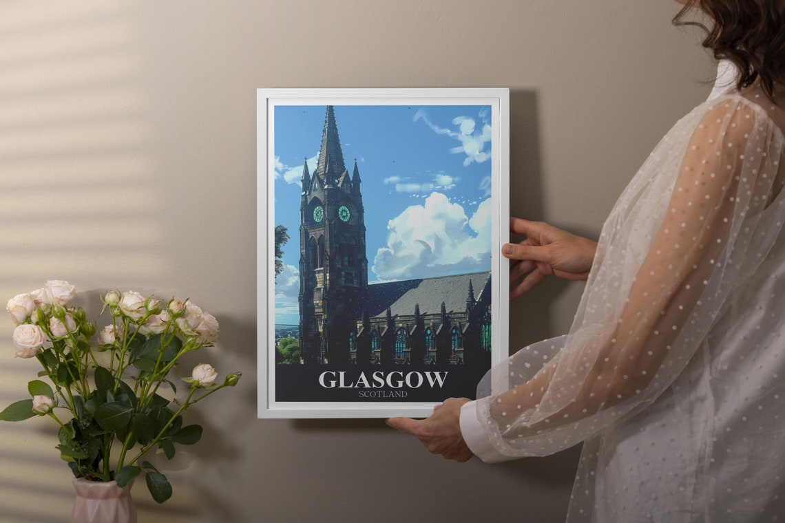 Glasgow Scotland Cathedral Gothic Spire Medieval Landmark Poster - Image 3
