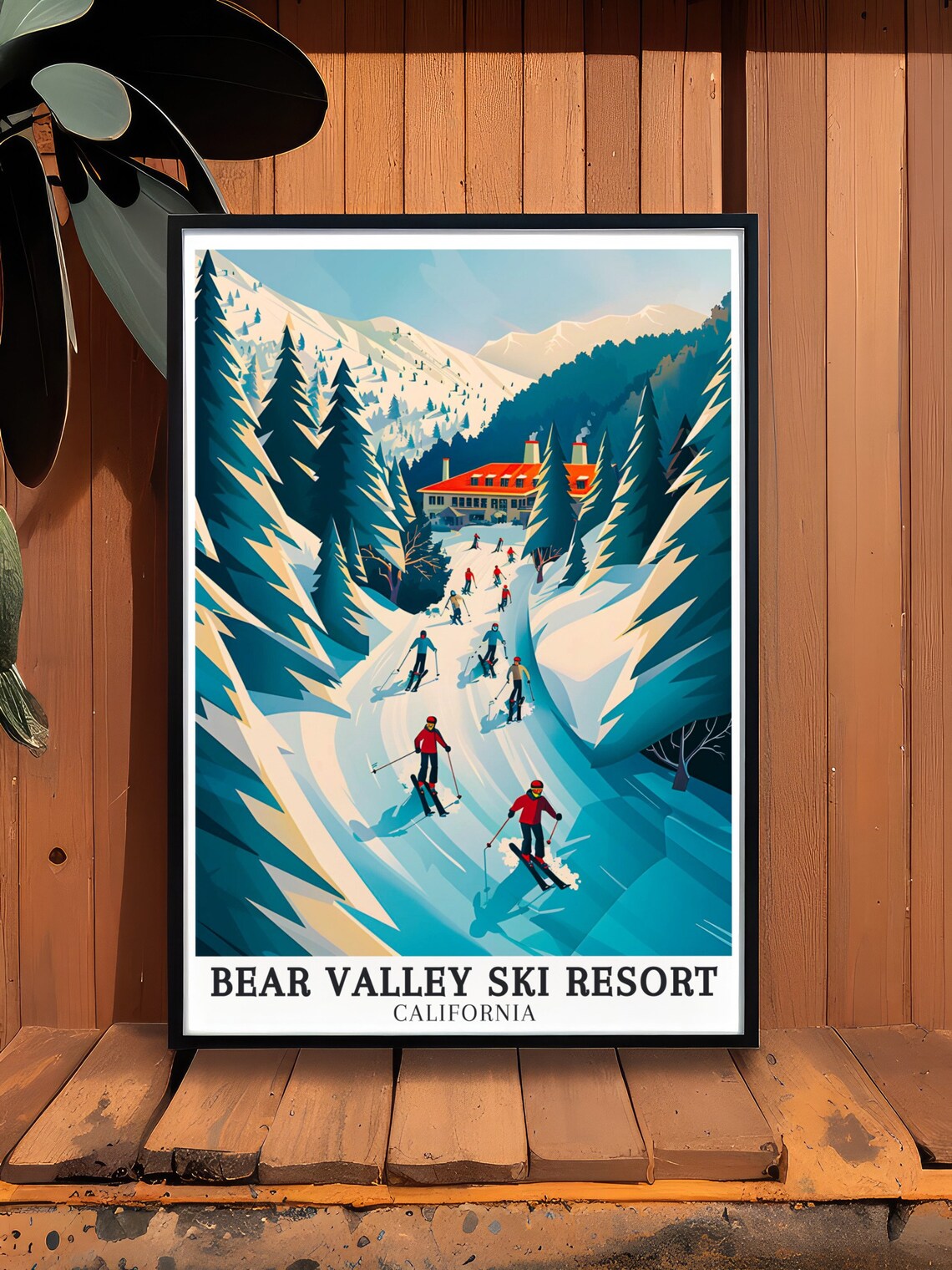 Bear Valley Ski Resort Travel Poster, Sierra Nevada - Image 3